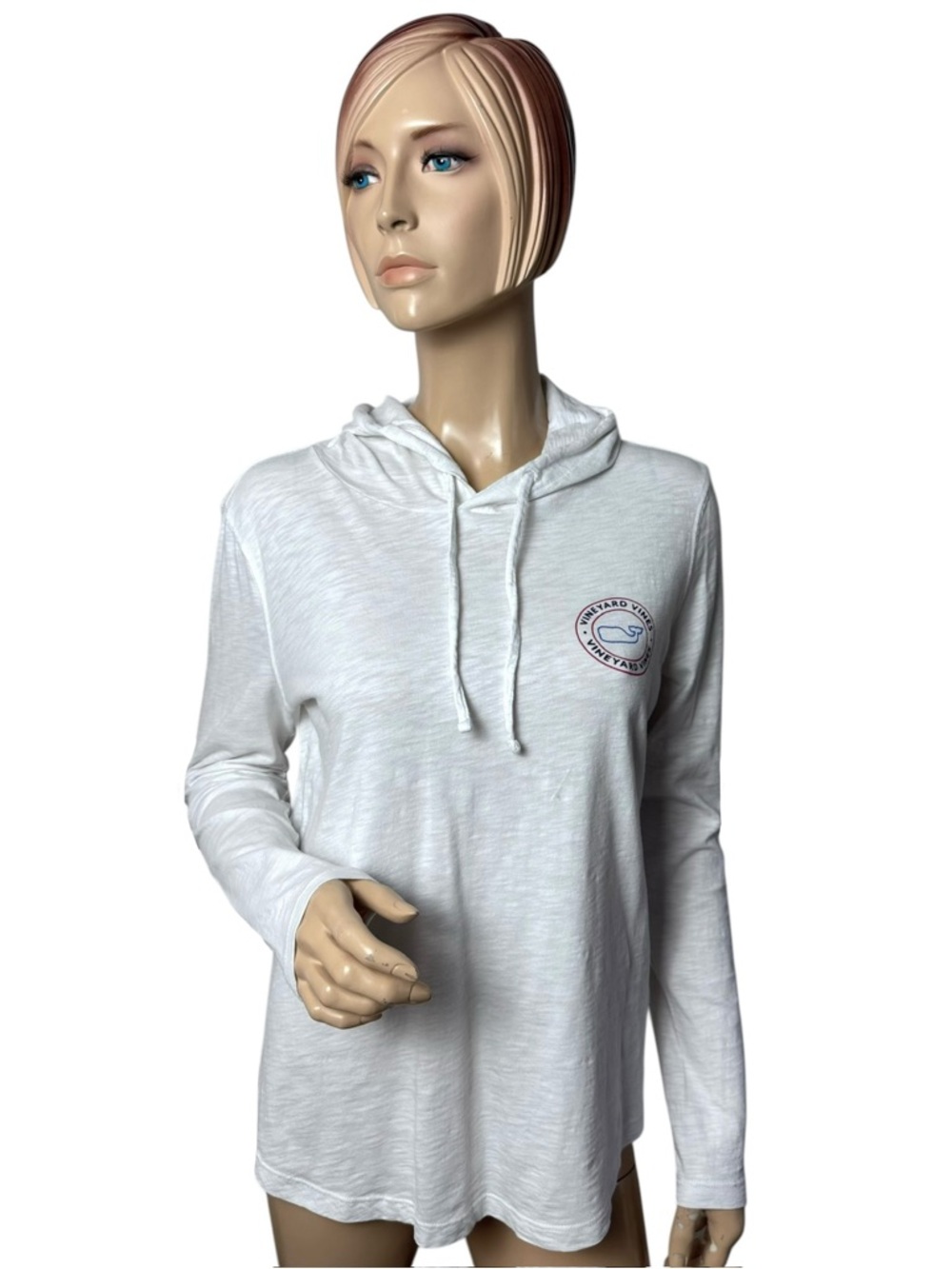Vineyard Vines Hoodie Lightweight Logo Graphic White Small